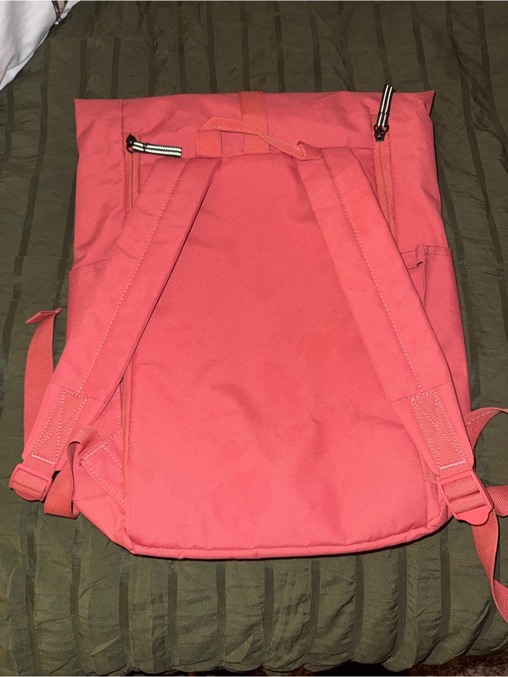 Coral Pink Roll-Top Backpack